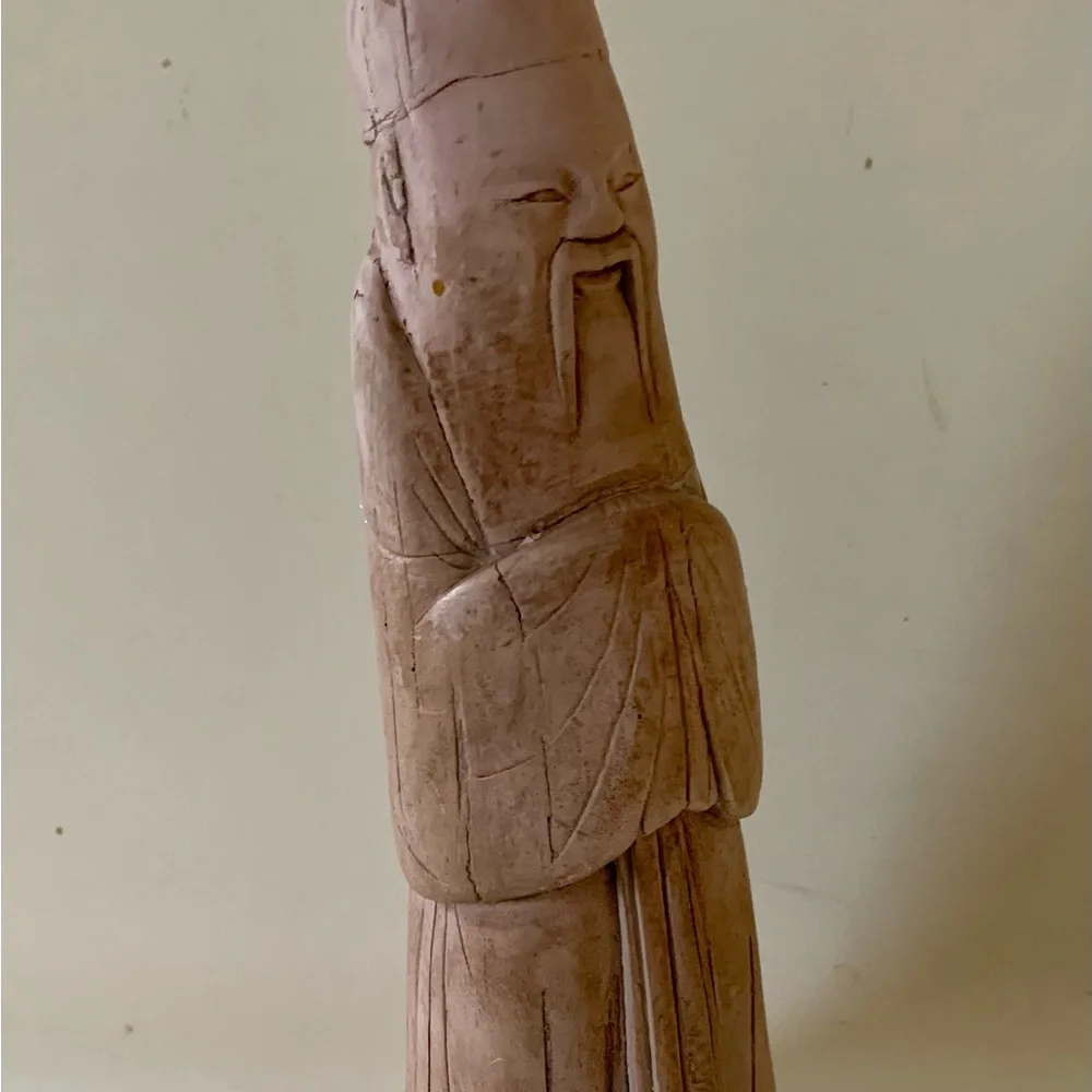 Vintage Austin Production 1975 carved Asian sculpture Sholary man - Picture 4 of 10